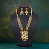 Gold Color Vilandi Kundan Matte Gold Rajwadi Temple Necklace Set (TPLN331GLD)