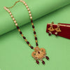 Maroon Color Long Matte Gold Rajwadi Temple Necklace Set (TPLN561MRN)