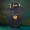 Maroon Color Long Matte Gold Rajwadi Temple Necklace Set (TPLN561MRN)