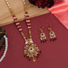Rani Color Meena Work Temple Necklace Set (TPLN617RNI)