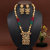 Rani & Green Color Meena Work Temple Necklace Set (TPLN620RNIGRN)