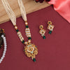 Green Color Meena Work Temple Necklace Set (TPLN621GRN)