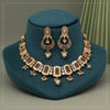 Rani & Green Color Rajwadi Matte Gold Necklace Set (TPLN626RNIGRN)