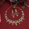 Rani & Green Color Rajwadi Matte Gold Necklace Set (TPLN626RNIGRN)