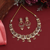 Rani Color Rajwadi Matte Gold Necklace Set (TPLN626RNI)