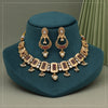 Rani Color Rajwadi Matte Gold Necklace Set (TPLN626RNI)