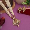 Gold Color Lord Radha Krishna Temple Necklace Set (TPLN628GLD)