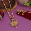 Maroon & Green Color Lord Radha Krishna Temple Necklace Set (TPLN629MG)