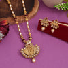 Maroon Color Lord Radha Krishna Temple Necklace Set (TPLN629MRN)