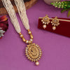 Gold Color Matte Gold Rajwadi Temple Necklace Set (TPLN630GLD)