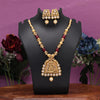 Maroon Color Lord Radha Krishna Temple Necklace Set (TPLN631MRN)