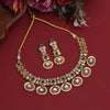 Green Color Matte Gold Necklace Set (TPLN636GRN)