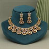 Rani & Green Color Rajwadi Matte Gold Necklace Set (TPLN636RNIGRN)