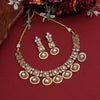 White Color Rajwadi Matte Gold Necklace Set (TPLN636WHT)