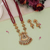 Maroon Color Rajwadi Matte Gold Necklace Set (TPLN638MRN)