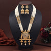 Gold Color Rajwadi Matte Gold Necklace Set (TPLN644GLD)