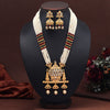 Maroon & Green Color Rajwadi Matte Gold Necklace Set (TPLN644MG)