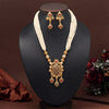 Rani & Green Color Rajwadi Matte Gold Necklace Set (TPLN649RNIGRN)