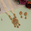 Rani Color Rajwadi Matte Gold Necklace Set (TPLN649RNI)
