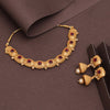 Rani Color Rajwadi Matte Gold Necklace Set (TPLN654RNI)