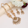 Gold Color Matte Gold Rajwadi Temple Necklace Set (TPLN656GLD)