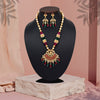 Rani & Green Color Matte Gold Rajwadi Temple Necklace Set (TPLN656RNIGRN)