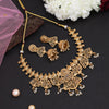 Gold Color Matte Gold Rajwadi Temple Necklace Set (TPLN660GLD)