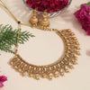 Gold Color Matte Gold Rajwadi Temple Necklace Set (TPLN668GLD)