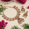 Rani & Green Color Matte Gold Rajwadi Temple Necklace Set (TPLN672RNIGRN)