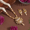 Gold Color Meena Work Matte Gold Rajwadi Temple Necklace Set (TPLN674GLD)