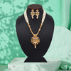 Gold Color Meena Work Matte Gold Rajwadi Temple Necklace Set (TPLN674GLD)