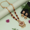 Maroon Color Meena Work Matte Gold Rajwadi Temple Necklace Set (TPLN675MRN)