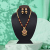 Maroon Color Meena Work Matte Gold Rajwadi Temple Necklace Set (TPLN675MRN)