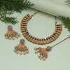 Gold Color Matte Gold Rajwadi Temple Necklace Set (TPLN678GLD)