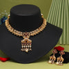 Rani Color Matte Gold Rajwadi Temple Necklace Set (TPLN681RNI)