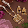 Gold Color Matte Gold Rajwadi Temple Necklace Set (TPLN683GLD)