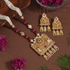 Rani Color Matte Gold Rajwadi Temple Necklace Set (TPLN683RNI)