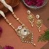 Gold Color Matte Gold Rajwadi Temple Necklace Set (TPLN684GLD)