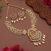 Gold Color Matte Gold Rajwadi Temple Necklace Set (TPLN686GLD)