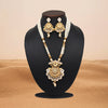 Gold Color Meena Work Matte Gold Rajwadi Temple Necklace Set (TPLN689GLD)