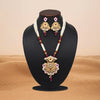 Rani Color Meena Work Matte Gold Rajwadi Temple Necklace Set (TPLN689RNI)