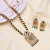 Green Color Meena Work Matte Gold Rajwadi Temple Necklace Set (TPLN691GRN)