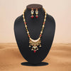 Rani & Green Color Meena Work Matte Gold Rajwadi Temple Necklace Set (TPLN696RNIGRN)