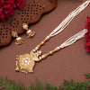 Gold Color Meena Work Matte Gold Rajwadi Temple Necklace Set (TPLN698GLD)