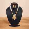 Gold Color Meena Work Matte Gold Rajwadi Temple Necklace Set (TPLN698GLD)