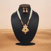 Maroon Color Meena Work Matte Gold Rajwadi Temple Necklace Set (TPLN698MRN)