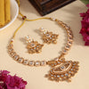 Gold Color Matte Gold Rajwadi Temple Necklace Set (TPLN700GLD)