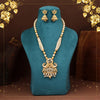 Gold Color Matte Gold Rajwadi Temple Necklace Set (TPLN702GLD)