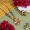 Rani & Green Color Matte Gold Rajwadi Temple Necklace Set (TPLN702RNIGRN)