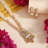 Gold Color Meena Work Matte Gold Rajwadi Temple Necklace Set (TPLN703GLD)